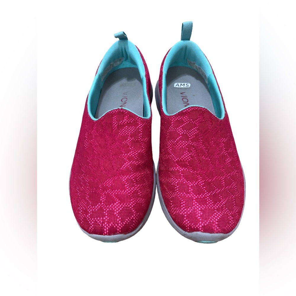 Vionic Womens 8.5 Pink Blue Slip On Sneakers Comfort Walking Shoes - Picture 3 of 5
